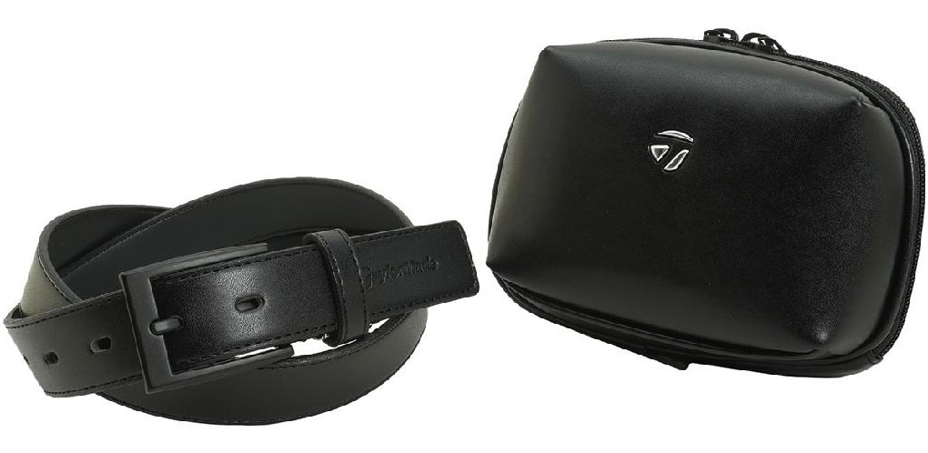 高爾夫女款黑色皮帶小腰包