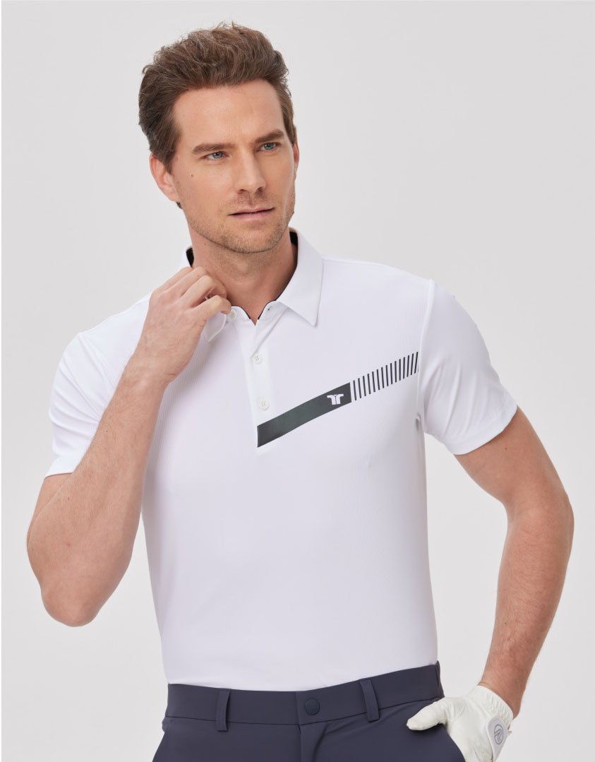 高爾夫男士白色T恤